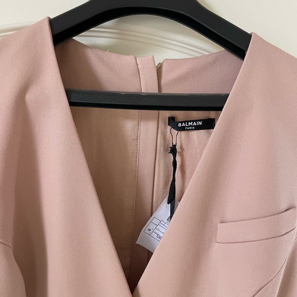 Balmain beige jumpsuit jumper gold buttons onesie sz 40 - Picture 10 of 11